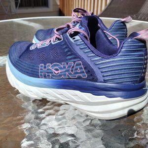 Hoka  Bondi 6 womens size 9.5D, est 150 miles purple, pink, light blue